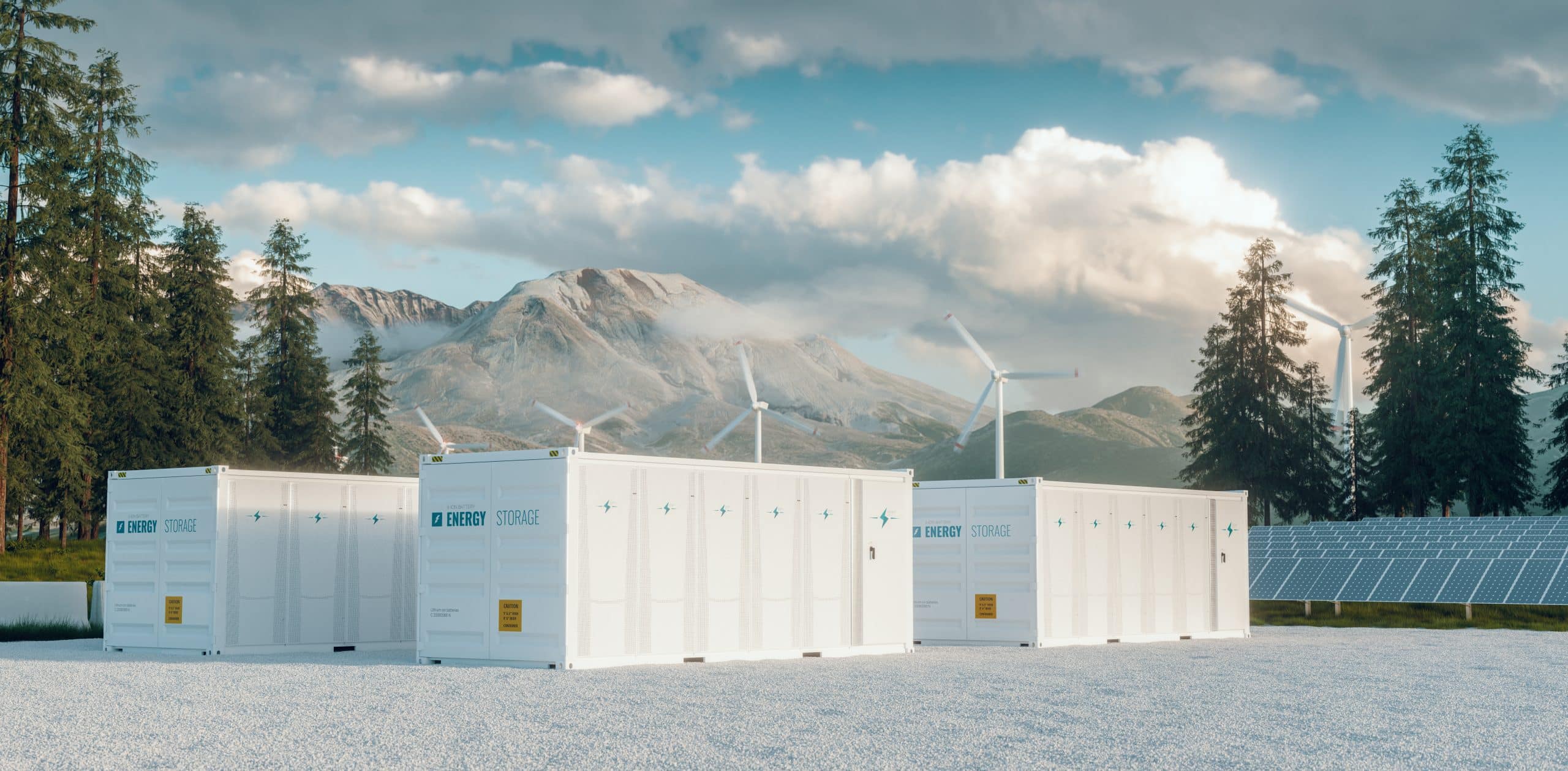 Modern,Container,Battery,Energy,Storage,Power,Plant,System,Accompanied,With