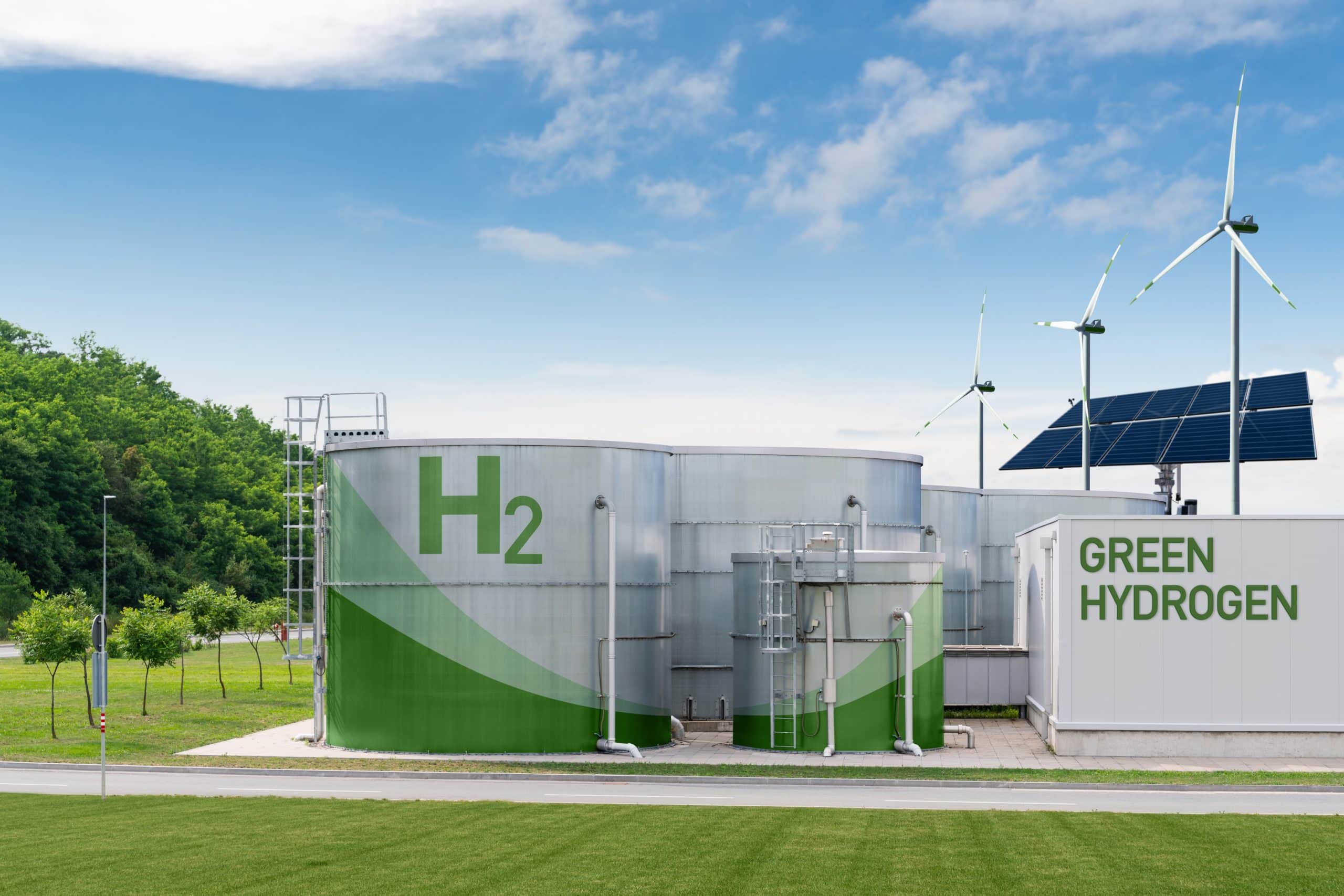 Green,Hydrogen,Factory,Concept.,Hydrogen,Production,From,Renewable,Energy,Sources